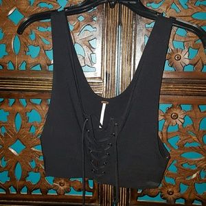 Free People Lace Up Crop Top